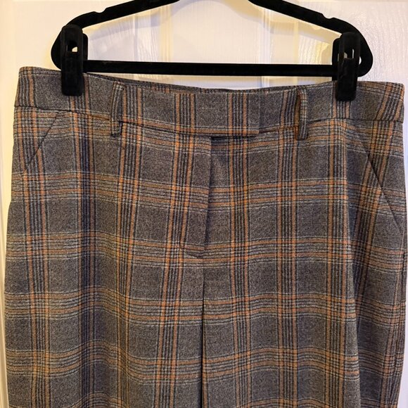 Express Checkered Wide Leg Pants - Brown and Gray - Picture 4 of 10